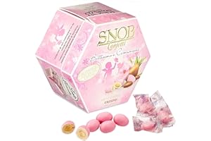 CAFFETTI Confetti Snob Rosa Crispo Lieto Evento, per Battesimo e Comunione con Mandorla e Cioccolato Bianco, Made in Italy per Bomboniera Confettata da Femmina, Confezionati Singolarmente 500 gr