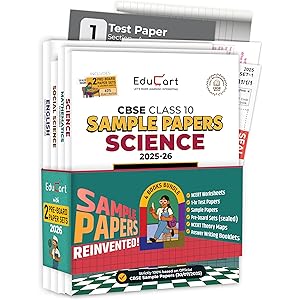 Educart CBSE Sample Paper Class 10 2025-26 - Science, Mathematics Standard, Social Science & English (Introducing exclusive s