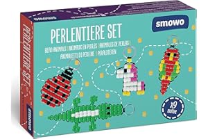 Smowo® Set fai da te con perline per 9 portachiavi animali – Scatola fai da te per bambini per fai da te e filo