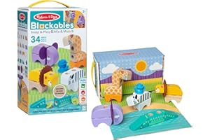 Melissa & Doug Blockables Set del Safari – Set di Costruzioni in Legno con Blocchi Collegabili (34 Pezzi), Gioco Creativo e Educativo, Regalo per Bambini e Bambine, 2+ Anni - Certificati FSC