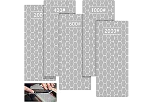 PWGHWG 5 Stück Diamant Schleifstein 200/400/600/1000/2000 Diamant Messerschärfer mit Rutschfester Unterseite Diamond Sharpening Stone Geeignet für Küchengeräte und Den Außenbereich