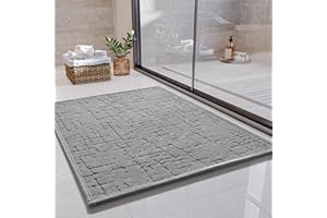 SIXHOME Tappetino da bagno antiscivolo Tappeto da bagno Assorbent Soffice Lavabile in Lavatrice Lavabile in lavatrice(grigio chiaro,40x60cm)