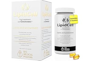 BIO MEDICAL PHARMA Squalene & Ceramides with Vitamins A & E – Skin Hydration and Anti-Aging Support – Hydrolipidic Barrier Restoration – LipidCell (60 Capsules)