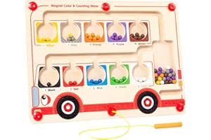 LMAZG Magnetic Color and Number Maze, Montessori Toys for Toddlers, Magnetic Balls Colour Maze, Colour Sorting Toys, Toddler Fine Motor Skills Toys, Gifts for Boys Girls 3 4 5 Years