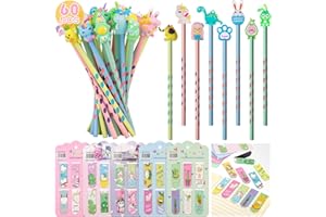 YUECHEN 30 Tier Bleistifte Kinder und 30 Lesezeichen Magnetisch,60 Stück Briefpapier Set - Tier Bleistifte und Magnet Lesezeichen,Mitgebsel Kindergeburtstag Gastgeschenke Geschenke