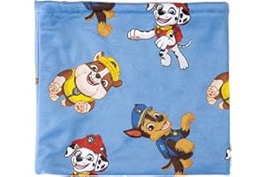 PAW PATROL Braga Cuello de la Patrulla Canina para Niños - Color Azul - Talla Única - Elaborada en 100% Poliéster - Diseño Estampado de Marshall, Chase y Rubble - Producto Original Diseñado en España