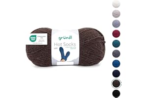Gründl Sockenwolle 1, marrón, 1 Knäuel Ovillo de Lana para Calcetines (4 Compartimentos)