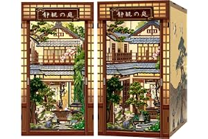 Cutefun japansk boknook, lugn innergård | DIY miniatyrkit för vuxna, Japan 3D träpussel hantverk present till kvinnor