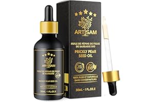 ARTISAM MEILLEURE HUILE ANTI-AGE HUILE DE PÉPINS DE FIGUE DE BARBARIE BIO - Top 1 des soins anti-rides et anti-cernes - Pressé à froid Certifiée 100% Bio Pure et Naturelle - Extra Vierge 30 mL Vegan