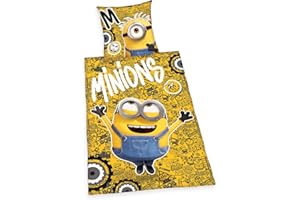 Herding Minions Juego de Ropa de Cama, Algodón, Amarillo/Negro, 80 x 80 cm, 135 x 200 cm