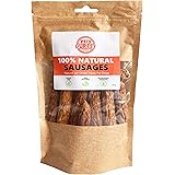 Pets Purest Natural Dog Treat Chews - 100% Healthy Air-Dried Pork & Beef Sausage Meat Treats for Dogs, Puppy & Senior. Grain