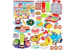 MQVXT Formine per Plastilina,85 Pezzi Pasta Modellabile Bambini Plastilina Bambini,Plastilina Accessori, Macchina per Tagliatelle,mit 24 vasetti plastilina Ragazzi e Ragazze Bambini Giochi Regalo