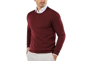 COOFANDY Suéter de Cuello Redondo para Hombre Sudaderas Ligeras y Ajustadas Jersey de Punto para Uso Informal o Elegante