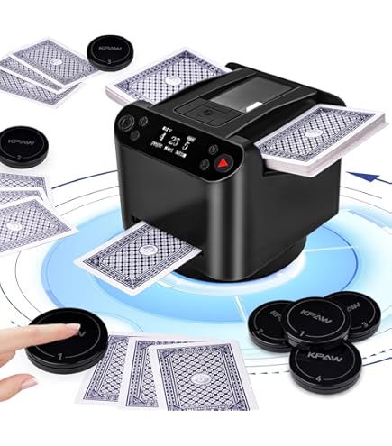 Mélangeur De Cartes Automatique 2 En 1 ZechnoX Flush Pro - Distribue Jusqu'à 12 Joueurs, Rotation 360°, Rechargeable, Ultra Silencieux - Pour Poker, Blackjack, Jeux De Société