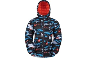 Mountain Warehouse Seasons Chaqueta acolchada para niño - chaqueta de invierno impermeable, aislante, con capucha y relleno de microfibra, el abrigo ideal para la lluvia