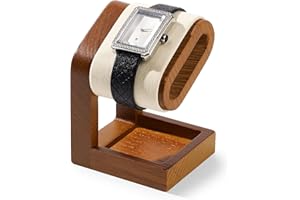 Oirlv Simple Bois Massif Support De Montre,Porte Montre,Watch Stand,Presentoir Collier(Blanc Crème)