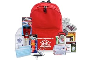 First My Family All-in-One Premium Disaster Preparedness Survival Kit with 72 Hours of Survival and First-Aid Supplies