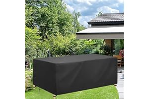 AEXOIO Gartentisch Abdeckung 220x120x110cm/LxWxH Plane Gartenmöbel Wasserdicht Schutzhülle,600d Oxford Gewebe Winterfest Gartenmöbel Schutz,Abdeckplanen Für Gartenmöbel Outdoor