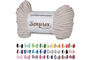 ‎BUBBLE BROTHERS Makramee Garn 5mm x 100m Baumwollschnur Perfekt für DIY, Garn für Makramee-Schnur über 50 Farben Oeko-TEX Zertifiziert - Baumwollkordel (Cappucciono, 5mm/100 Meter)