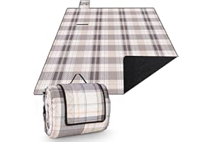 Tixexo Picknickdecke 200x200,picknickdecke wasserdicht wasserdicht Waschbar, isoliert stranddecke Sandfrei XXL,Bequeme leicht zu tragen für Outdoor, Camping, Strand (Schwarzes weißes Karo)