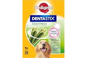 Pedigree Dentastix Fresh, masticabili dentali giornalieri per cani grandi da 25 kg o più, 28 barre