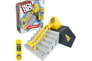 Tech Deck X-Connect Starter-Set - Pyramid Shredder Rampenset mit authentischem Finger-Skateboard der Marke Almost und Zubehör, Rampe beliebig umbaubar, ab 6 Jahren