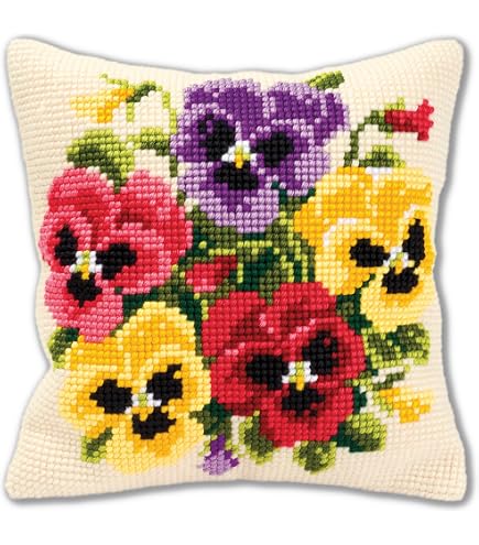 Vervaco Cross Stitch Kit - Foal Cushion, 40x40cm, Cotton Canvas & Acrylic Yarn - View #3