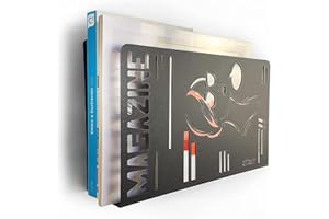 ETTERR Portariviste da parete in metallo di design. Raccoglitore organizer in metallo. (Magazine, Nero)