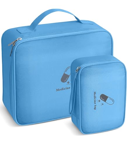 Trousse De Secours Vide JEYORZY – Portable, Imperméable, Rangement Médicaments – Pour Voyage, Camping, Maison – Bleu Menthe