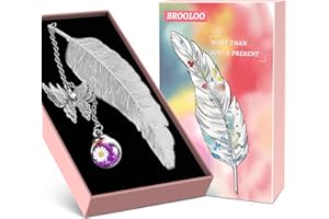BROOLOO Feather Metal Bookmarks Gifts for Women: Stocking Fillers Womenn Teenage Girls Her Ladies Gifts for Christmas, Gifts for Teacher Mum Wife Christmas Present, Butterfly Stationery Gift for Book Lovers