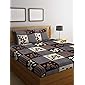 Fashion String 144 TC Microfibre Brown Double Bedsheet with 2 King Size Pillow Covers