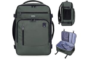 ECOHUB Ryanair Mochila Viaje Cabina Avion 40x20x25 Maletas de Viaje Cabina Bolsa de Viaje Bolso del Ordenador Portátil Maleta de Mano Under Seat Eco PET Mochila para Equipaje de Mano 20L,Verde militar