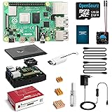 OpenSourz Raspberry Pi 4 Modèle B 8Go RAM avec 128Go Carte SD, Boîtier PC/ABS, Dissipateur Thermique, Ventilateur de Refroidi