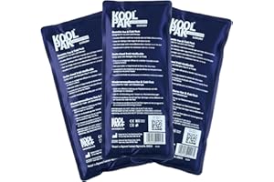 Koolpak Hot and Cold Gel Packs Reusable - 12cm x 29cm Microwaveable Heat Pack for Pain Relief - Long-Lasting Therapy with Soft Nylon Cover - Flexible Design for Stomach, Back, Neck & Legs (Pack of 3)