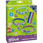 TM ESSENTIALS Stitch 18 Pack Children's Charm Bracelets Yellow Blue Red Create Your Own Creativity Unique Fun with Cute Stitc