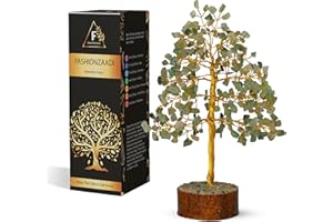 FASHIONZAADI zielony Jade kamien szlachetny drzewo dla Feng Shui Bonsai Reiki krysztaly lecznicze Drzewa pieniedzy Kamien równowazacy czakre Powodzenia Krysztalowy stól do dekoracji wnetrz eksponat rozmiar-10 Cal (zloty drut)