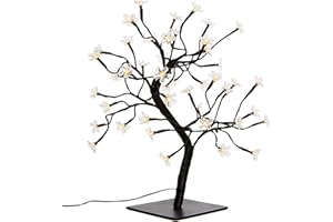 NIPACH GMBH 48 LED Tree with Blossoms Flower Tree Light Tree Warm White 45 cm High Transformer IP20 Timer Christmas Lighting Christmas Decoration Light Decoration Xmas