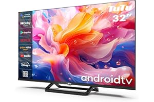 TuTu Smart TV 32 Pulgadas LED HD Android Televisión con Google Assistant, Google Play Store, WiFi, Bluetooth, Chromecast Incorporado, Sintonizador Digital (TUS32HN1AC, 2024)