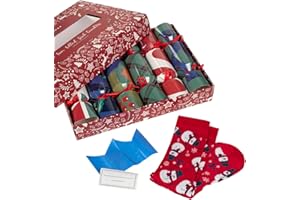 SockShop Socks Christmas Crackers - Mens Ladies Novelty Xmas Gift Boxes Soft Breathable Bamboo 6 Pairs One Size