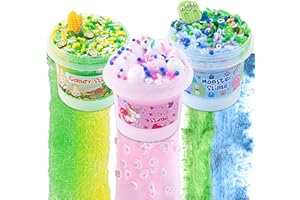 Okaybee 3 Pack Slime Set, Includes Monster Cloud Slime, Pink Clear Slime & Corn Candy Slime, Schleim Kinder for Girls and Boys Ages 8-12, 3 Verschiedene Textures Schleim Set, Birthday Hallowmas Gift