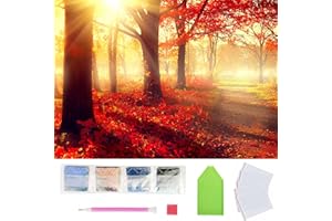 ANHEXUAN Tree Peinture Diamant pour Enfant et Adultes Debutant,Forest DIY 5D Kit Diamond Painting Paysage 30x40cm,Ideal pour la decoration Maison/Salon/Chambre/Bureau