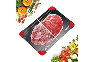 BafanglaiUK Defrosting Tray 2025, Fast Thawing of Frozen Food, Aluminum Defrosting Board, Non-Stick Defrosting Tray, for Thawing Plate Frozen Food Meat Chicken Poultry Fish Seafood（Red）