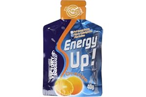 Victory Endurance Energy Up Gel (24x40g) Goût Orange Gel Énergétique d'Hydrates de Carbones avec un plus de Sodium plus Sans Caféine