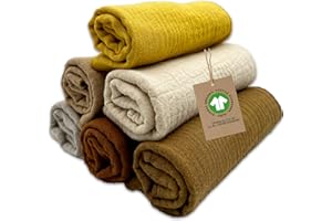 mimaDu Bio GOTS Ściereczki do plucia Bio 25 x 25 cm Myjka dla niemowląt, muślinowa chusteczka do pielęgnacji niemowląt, małe ręczniki | 100% bawełna ekologiczna | super miękka i chłonna (desert)