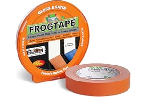 Frog Tape Orange Gloss & Satin Painters Masking Tape 24mm x 41.1m, Indoor Painting and Decorating For Sharp Lines and No Paint Bleed