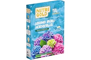 NutriGold® fertilizante Plantas Acidófilas | Abono para Hortensias, Azaleas, Gardenias y Especies Acidófilas - Magnesio y Hierro para Flores Brillantes - Natural de 1ª Calidad - Sólido 850g
