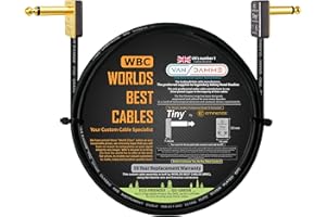 WORLDS BEST CABLES Van Damme Pro Grade Classic XKE Patchkabel für Gitarre, Bass, Instrumente, Effektpedal, 50 cm, versilbert
