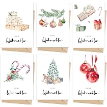 The Life Barn 12x Weihnachtskarten Frohe Weihnachten Set ...