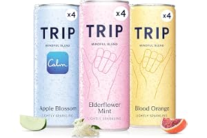 TRIP Mixed Pack Sparkling Drink with 120MG calming Magnesium + Lion’s Mane + Chamomile + Lemon Balm. Low Calorie and Vegan (P
