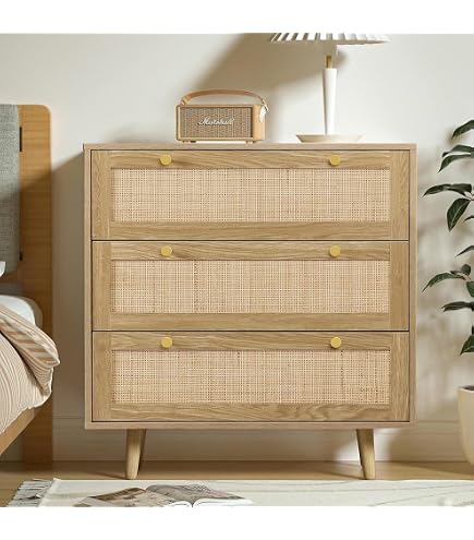 VEVOR Rattanschrank Mit 2 Türen – Sideboard, Verstellbare Regale, Für Flur, Wohnzimmer Oder Küche